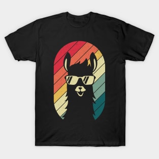 Distressed Vintage Sunset Llama T-Shirt